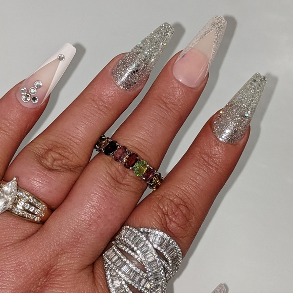 Multi-colored Tourmaline Gemstone Eternity Ring - Picture 10 of 15